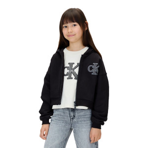 CK LOGO TERRY ZIP THROUGH